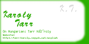karoly tarr business card